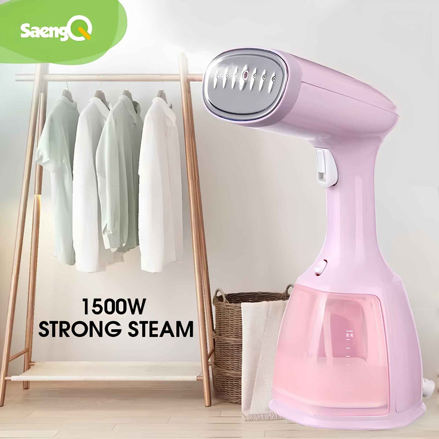 JetSteam™ 1500W Handheld Garment Steamer – Portable Fast Heat Wrinkle Remover – 350ml Travel Steam Iron for Clothes, Home & Travel Use