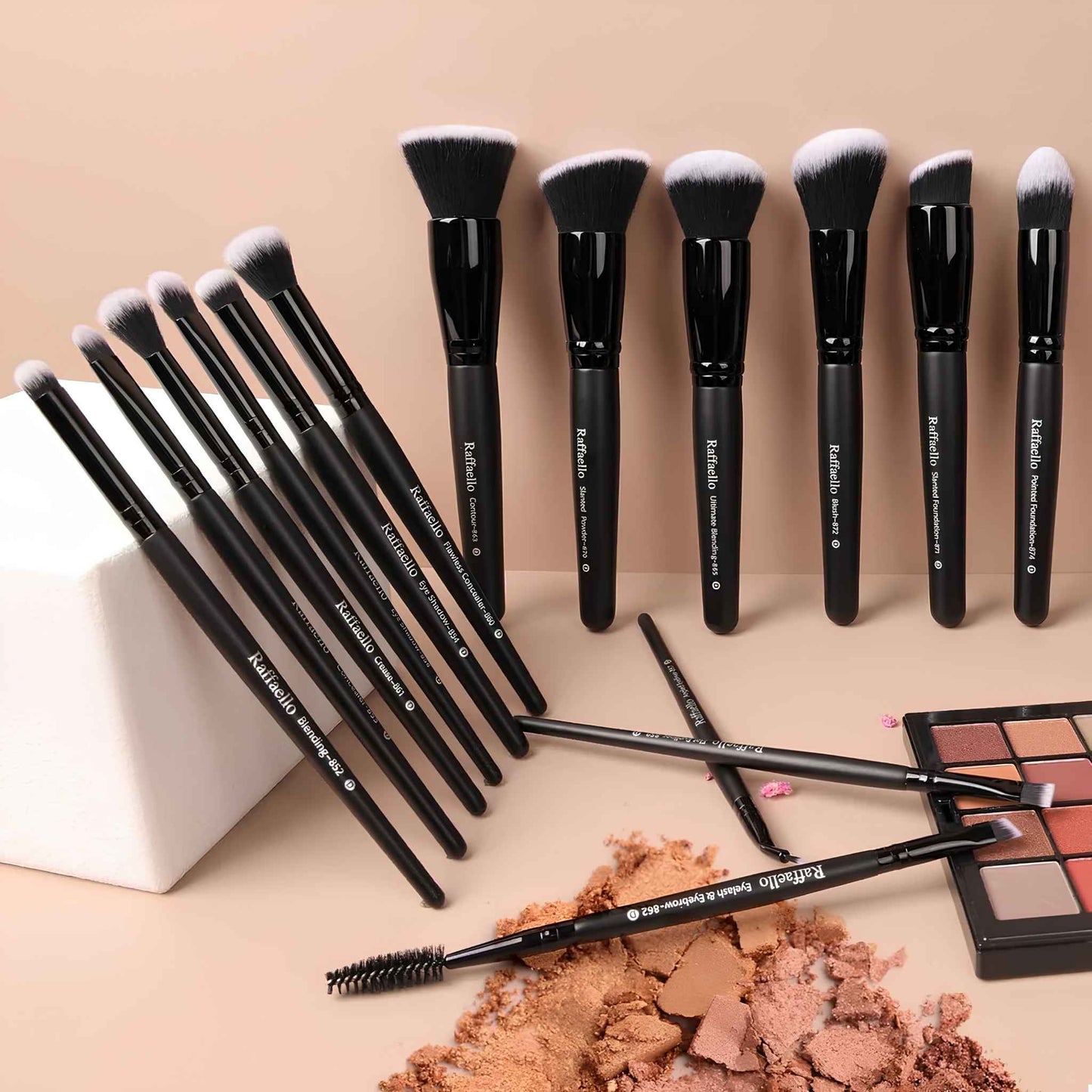 15-Piece Makeup Brush Set – Professional Vegan Makeup Brushes for Foundation, Blush & Eyeshadow