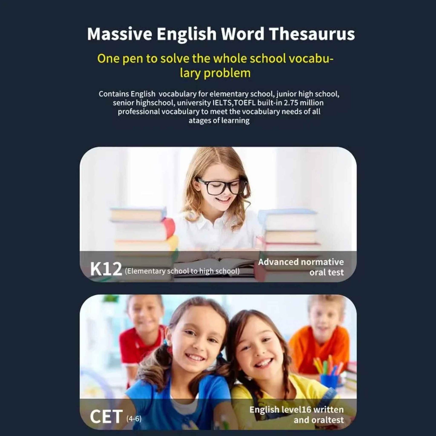 AI Translation Pen Scanner – Offline Dictionary Pen with OCR Text Scanning, Voice & Photo Translation (123 Languages)