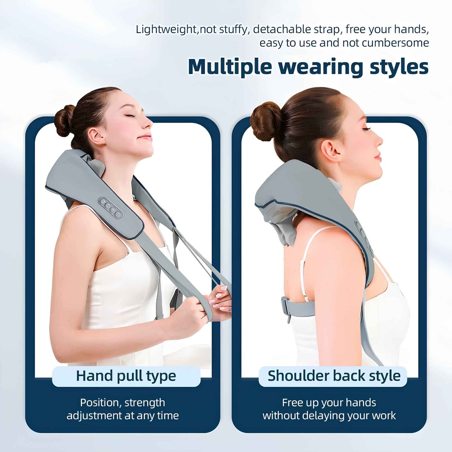 Wireless Neck and Shoulder Massager with Heat – Cordless Trapezius Kneading Massage Shawl