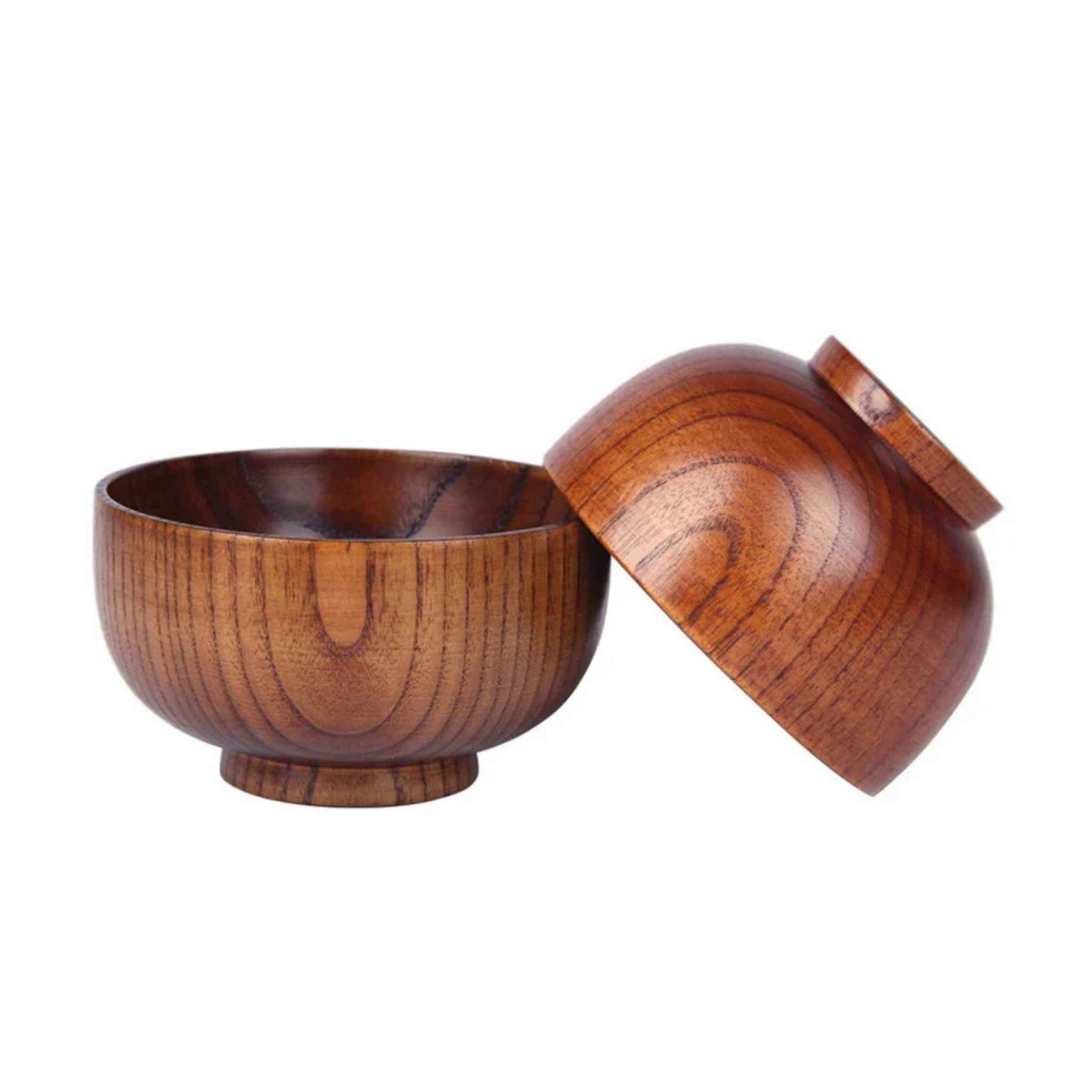 Japanese Wooden Bowl – Natural Solid Wood Rice, Soup & Salad Bowl (3 Sizes)