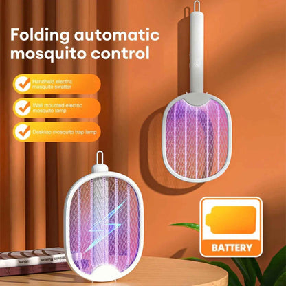 Foldable Electric Mosquito Swatter – USB Rechargeable 3000V Bug Zapper Racket with UV Light