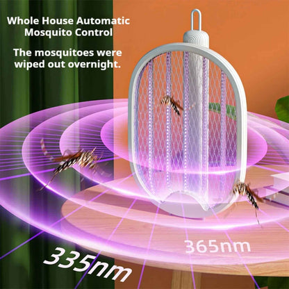 Foldable Electric Mosquito Swatter – USB Rechargeable 3000V Bug Zapper Racket with UV Light