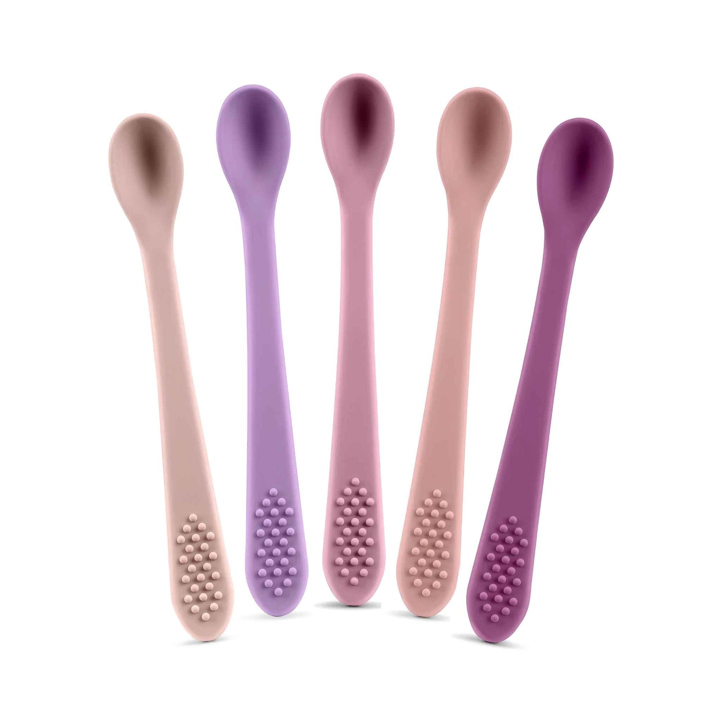 Silicone Baby Spoons First Stage (5-Pack) – BPA-Free Self Feeding Baby Utensils for Baby Led Weaning