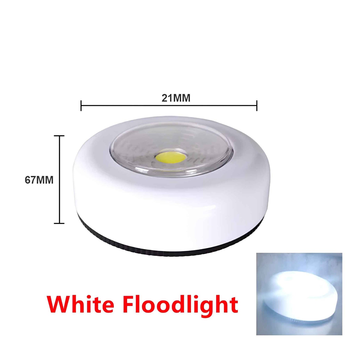 Battery-Powered Stick-On LED Lamps – Wireless Tap-On/Off Adhesive Lights for Closet, Cabinet, Hallway & Under Cabinet Lighting