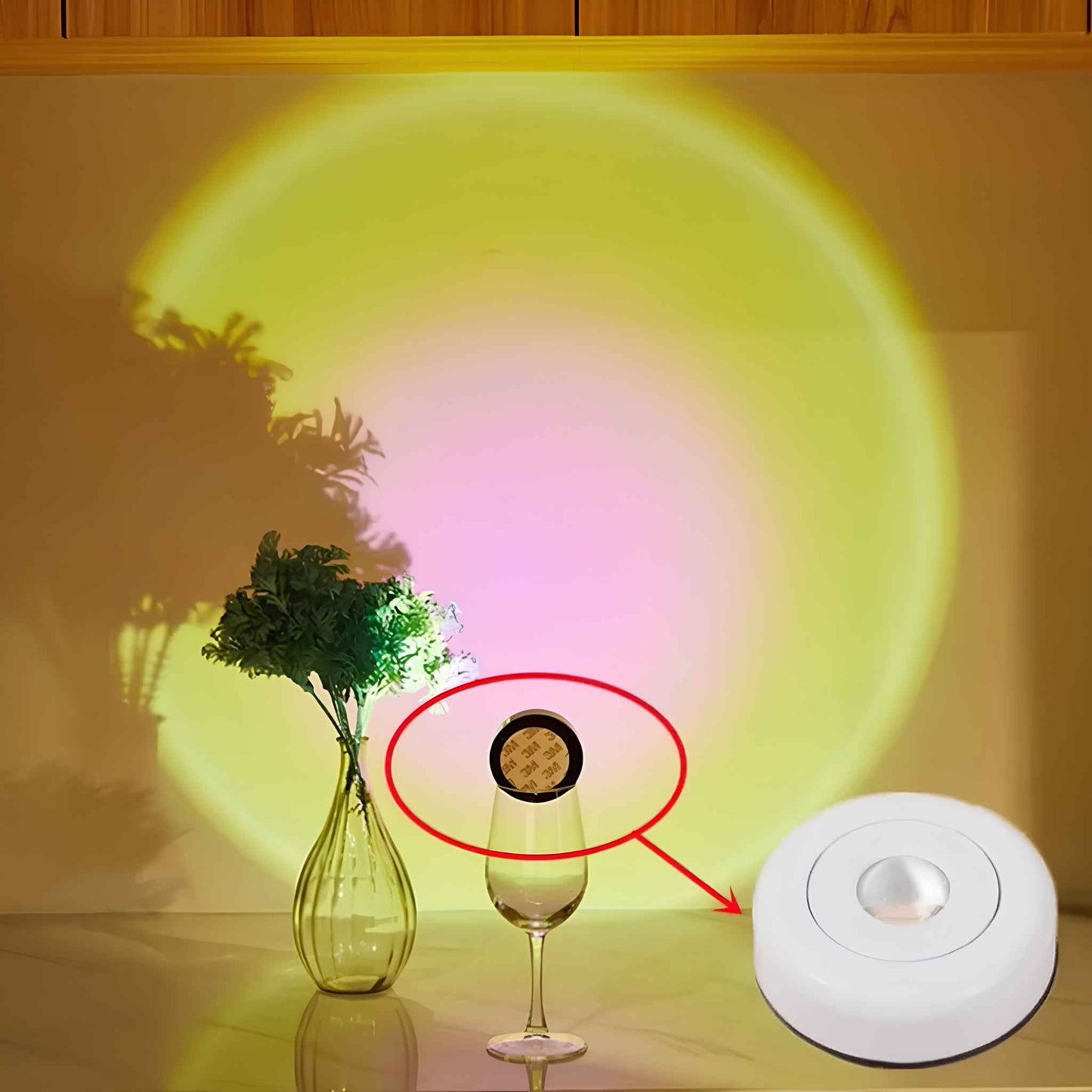 Battery-Powered Stick-On LED Lamps – Wireless Tap-On/Off Adhesive Lights for Closet, Cabinet, Hallway & Under Cabinet Lighting
