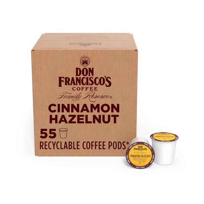 Cinnamon Hazelnut Coffee Pods – Medium Roast 100% Arabica Single-Serve K-Cups (55 Count, Recyclable)