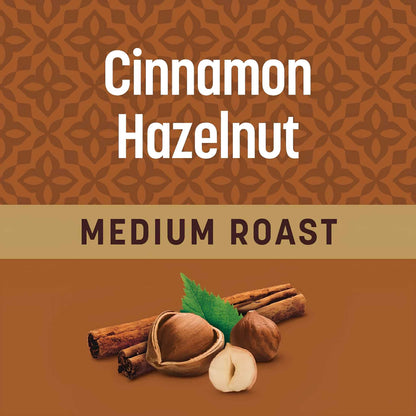 Cinnamon Hazelnut Coffee Pods – Medium Roast 100% Arabica Single-Serve K-Cups (55 Count, Recyclable)