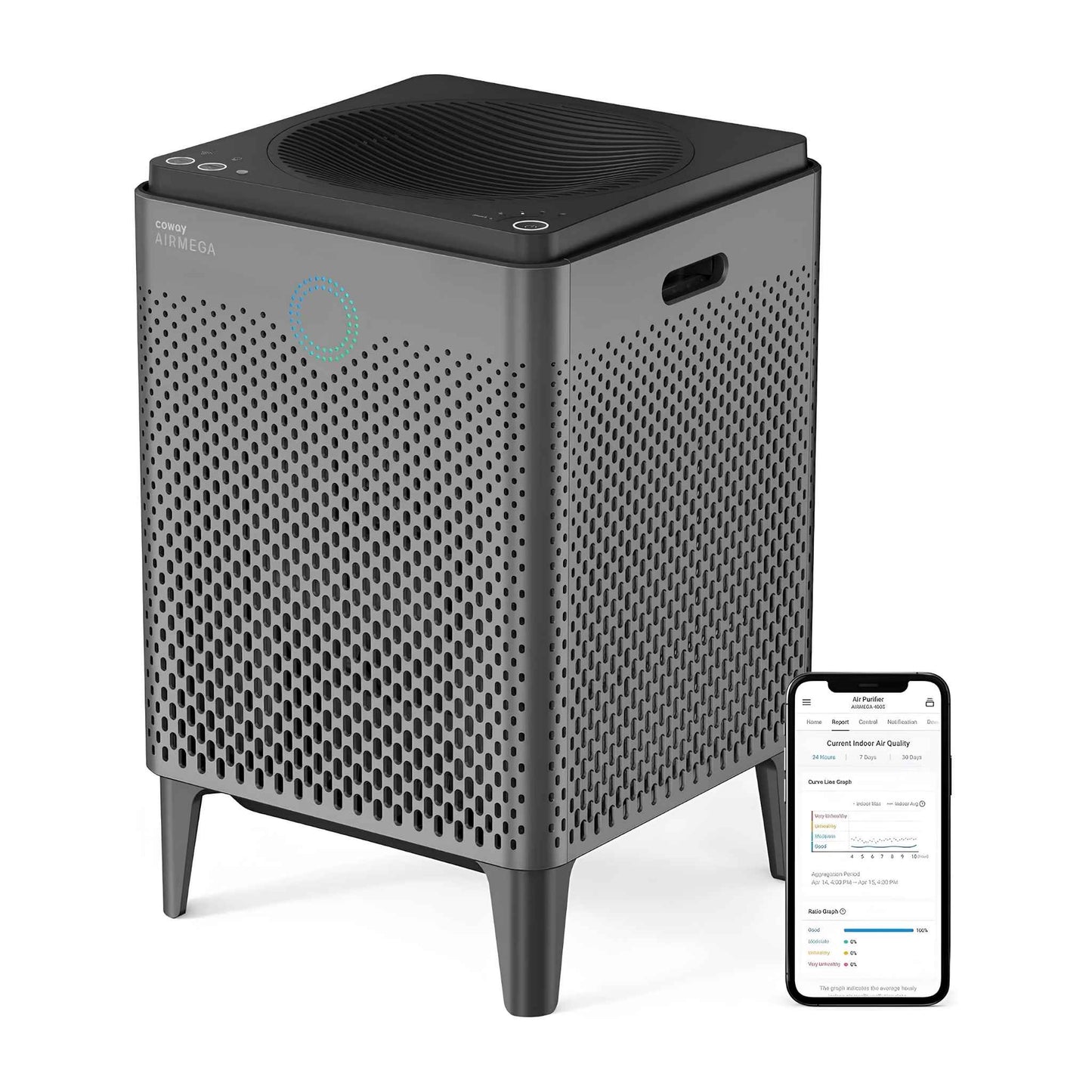 Coway Airmega 400S Air Purifier for Large Rooms up to 3,120 sq. ft. | HEPA Smart Air Cleaner