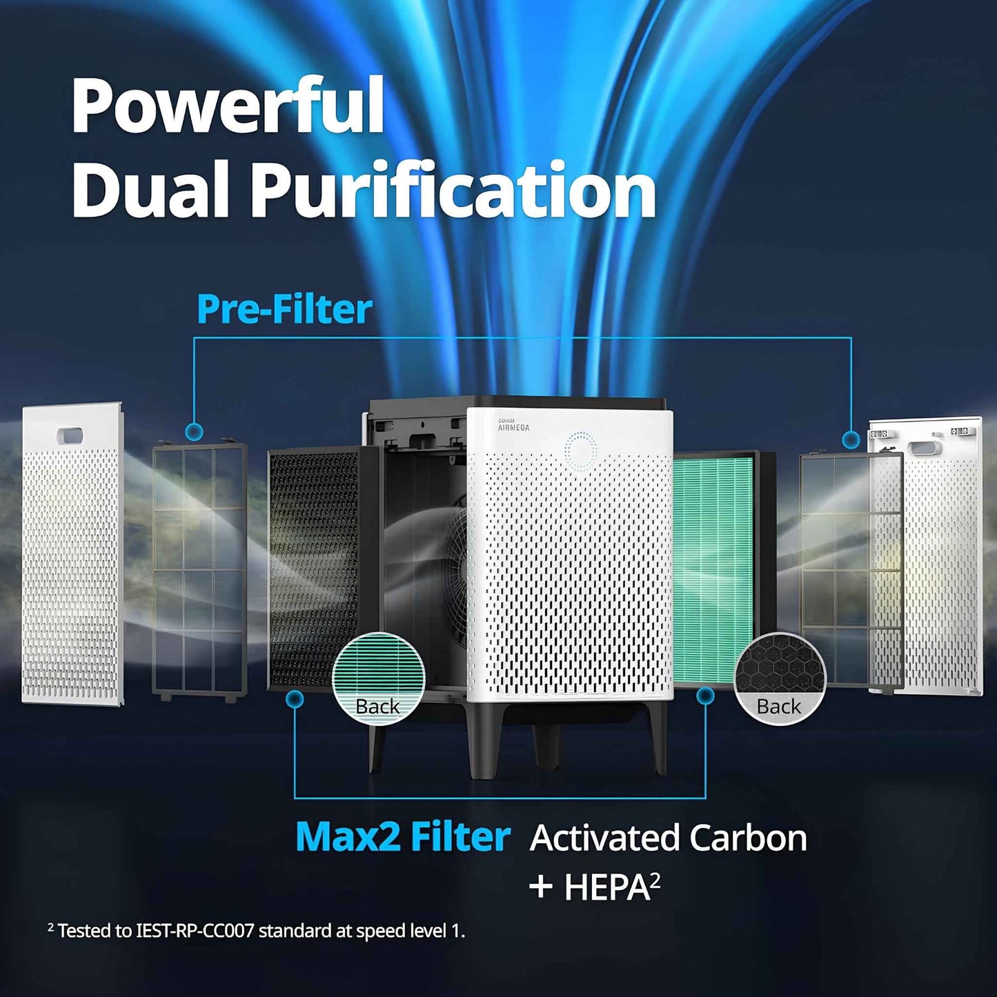Coway Airmega 400S Air Purifier for Large Rooms up to 3,120 sq. ft. | HEPA Smart Air Cleaner