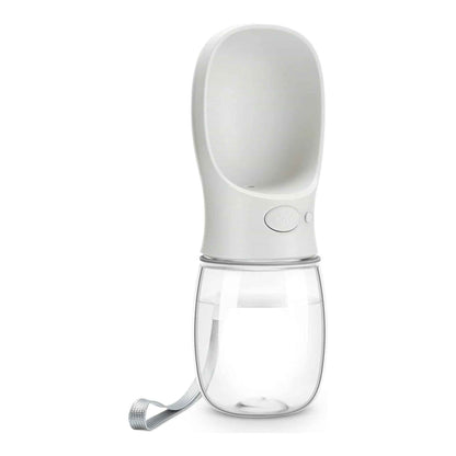 Portable Dog Water Bottle – Leak-Proof Travel Water Dispenser with One-Key Water Release, 12oz (Milk White)