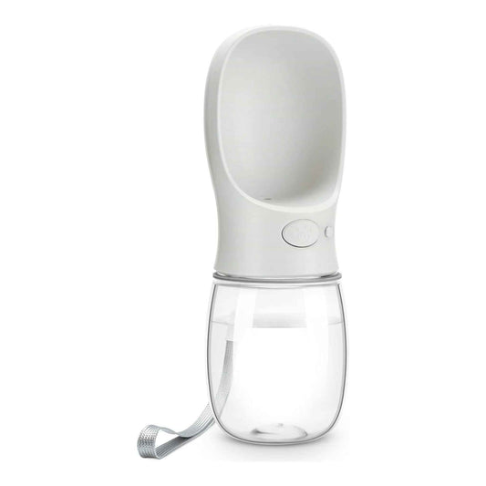 Portable Dog Water Bottle – Leak-Proof Travel Water Dispenser with One-Key Water Release, 12oz (Milk White)