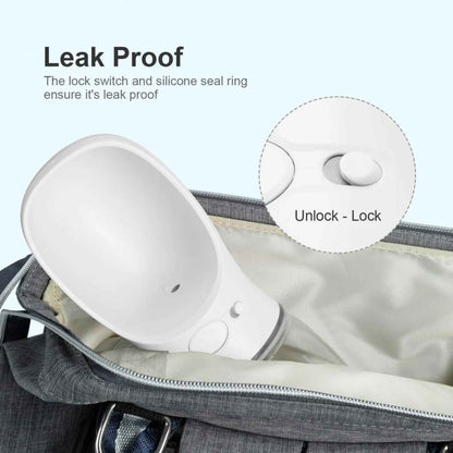 Portable Dog Water Bottle – Leak-Proof Travel Water Dispenser with One-Key Water Release, 12oz (Milk White)