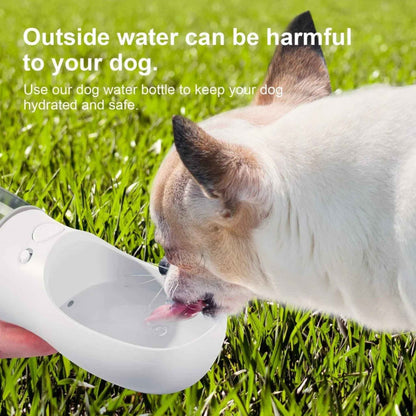 Portable Dog Water Bottle – Leak-Proof Travel Water Dispenser with One-Key Water Release, 12oz (Milk White)