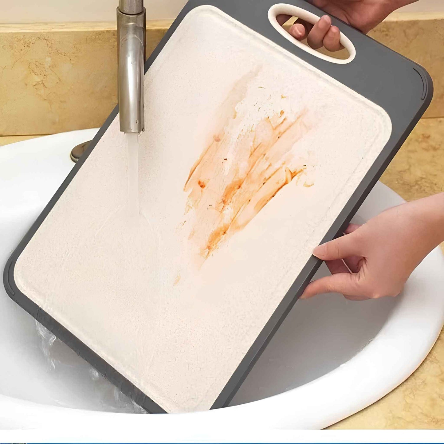 Double Sided Stainless Steel Cutting Board – Durable Kitchen Chopping Board for Meat, Vegetables & Fruits