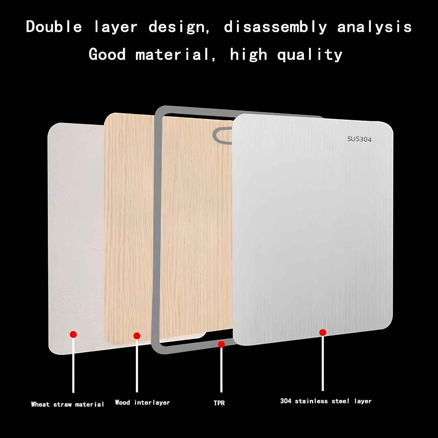 Double Sided Stainless Steel Cutting Board – Durable Kitchen Chopping Board for Meat, Vegetables & Fruits