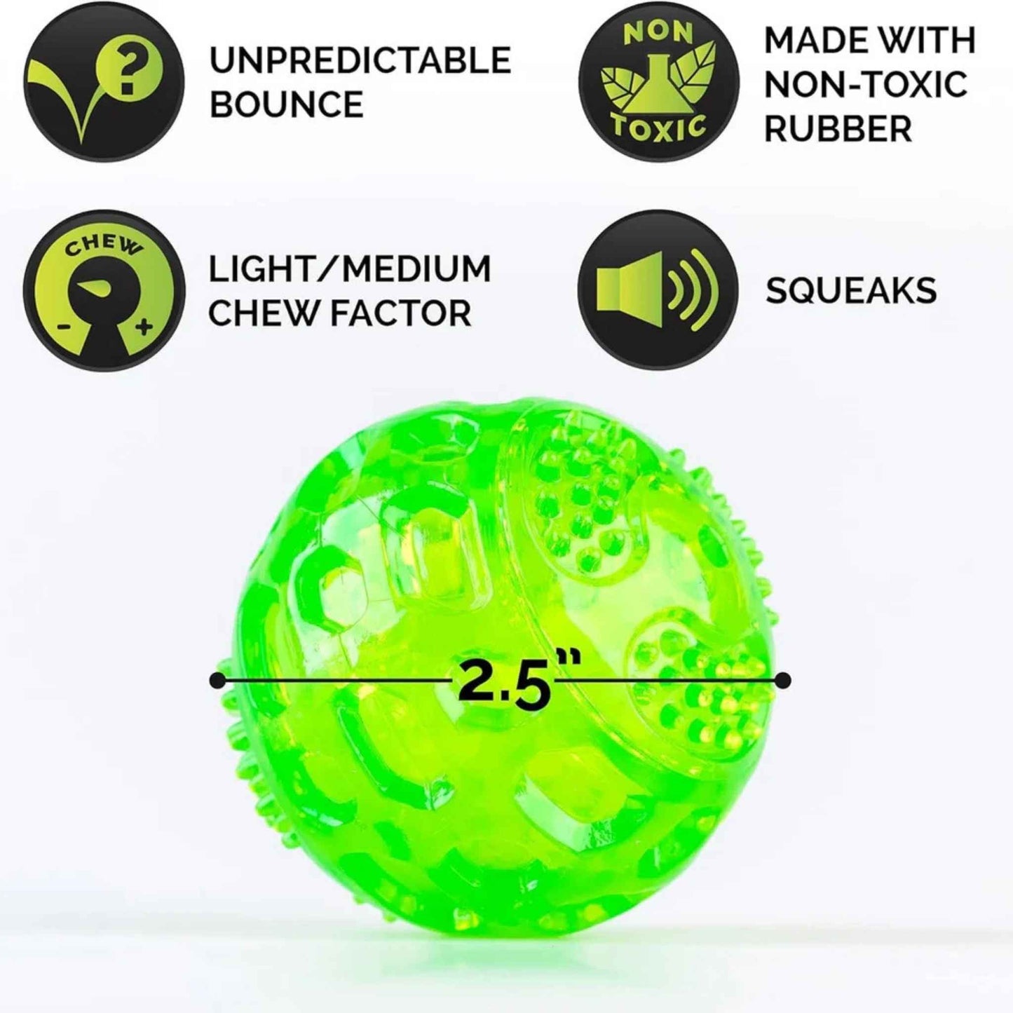 Hyper Pet DuraSqueak Floating Dog Balls – Interactive Squeaky Fetch Toy for Small & Medium Dogs, Durable Rubber Chew Ball (2-Pack, 2.5")