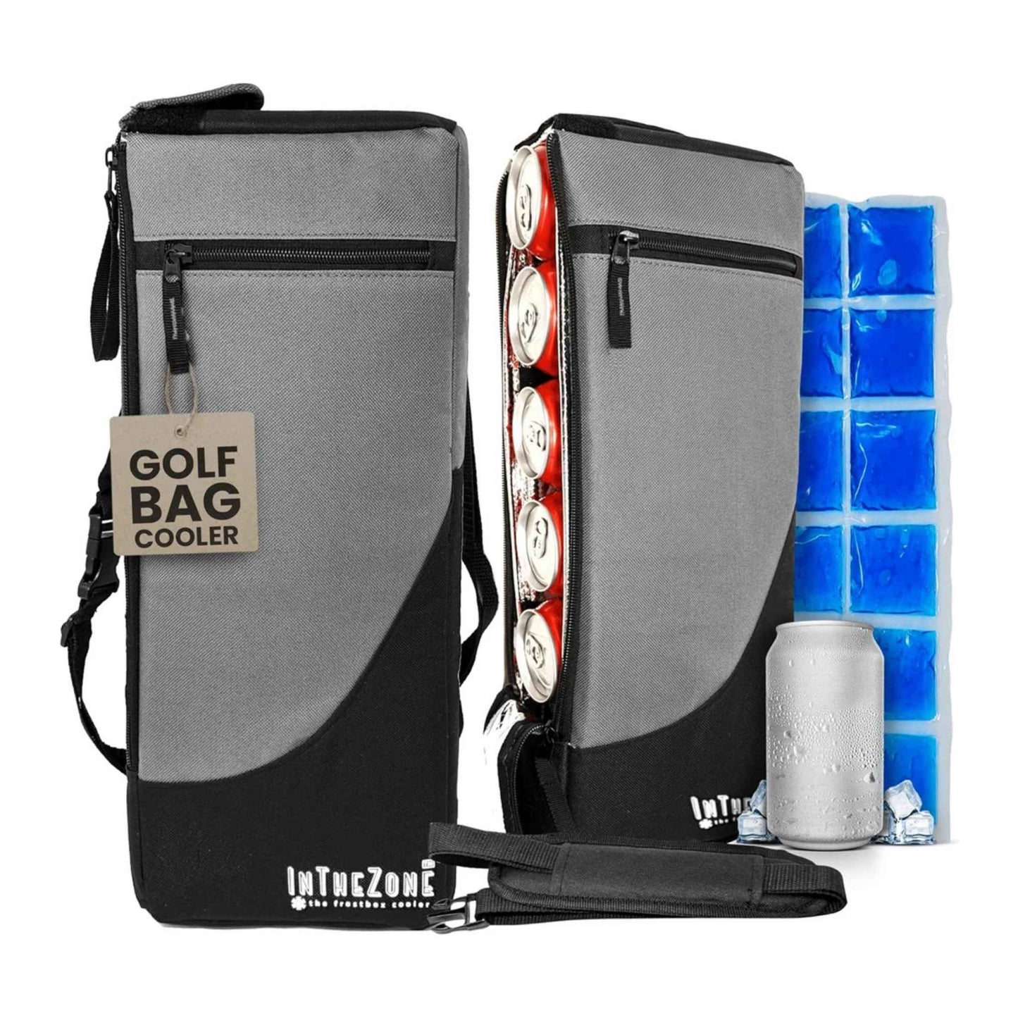 Frostbox Golf Bag Cooler with Ice Pack – Insulated 6-Can Beer Sleeve for Golf Bags, Hidden Portable Drink Cooler