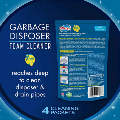 Garbage Disposer Cleaner & Odor Eliminator – Foaming Deep Clean Sink Drain Tablets, Lemon Scent (Pack of 6)