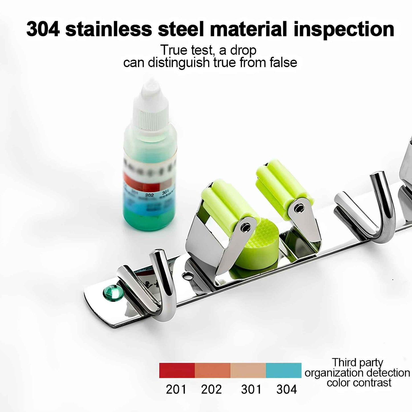 GripLock™ Stainless Steel Mop & Broom Holder – Wall Mount Space-Saving Organizer for Kitchen & Bathroom