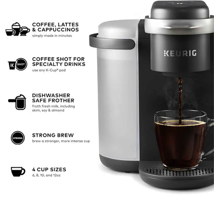 Keurig K-Cafe Single Serve Coffee Maker for K-Cup Pods | Latte & Cappuccino Machine – Dark Charcoal