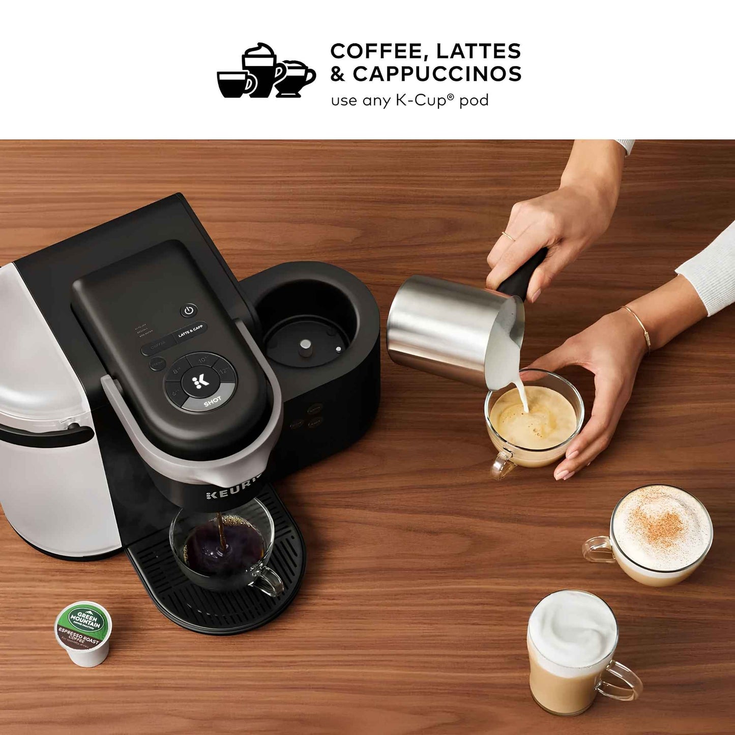 Keurig K-Cafe Single Serve Coffee Maker for K-Cup Pods | Latte & Cappuccino Machine – Dark Charcoal