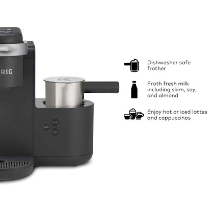 Keurig K-Cafe Single Serve Coffee Maker for K-Cup Pods | Latte & Cappuccino Machine – Dark Charcoal