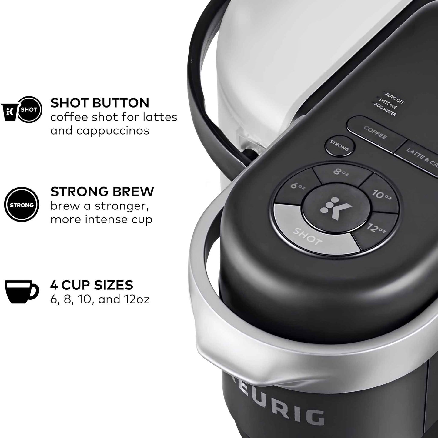 Keurig K-Cafe Single Serve Coffee Maker for K-Cup Pods | Latte & Cappuccino Machine – Dark Charcoal