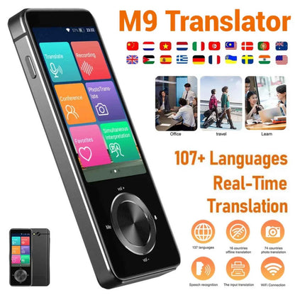 AI Language Translator Device – 107 Languages Voice & Photo Translator with Offline Translation, WiFi, 3" Touchscreen