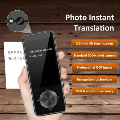 AI Language Translator Device – 107 Languages Voice & Photo Translator with Offline Translation, WiFi, 3" Touchscreen
