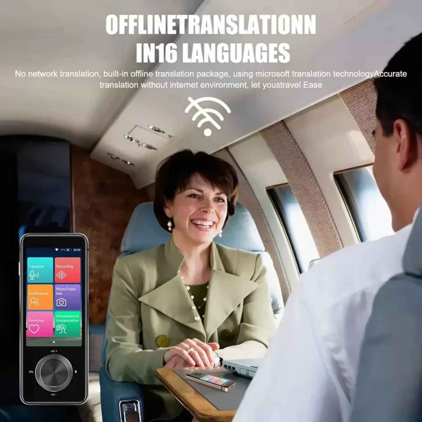 AI Language Translator Device – 107 Languages Voice & Photo Translator with Offline Translation, WiFi, 3" Touchscreen