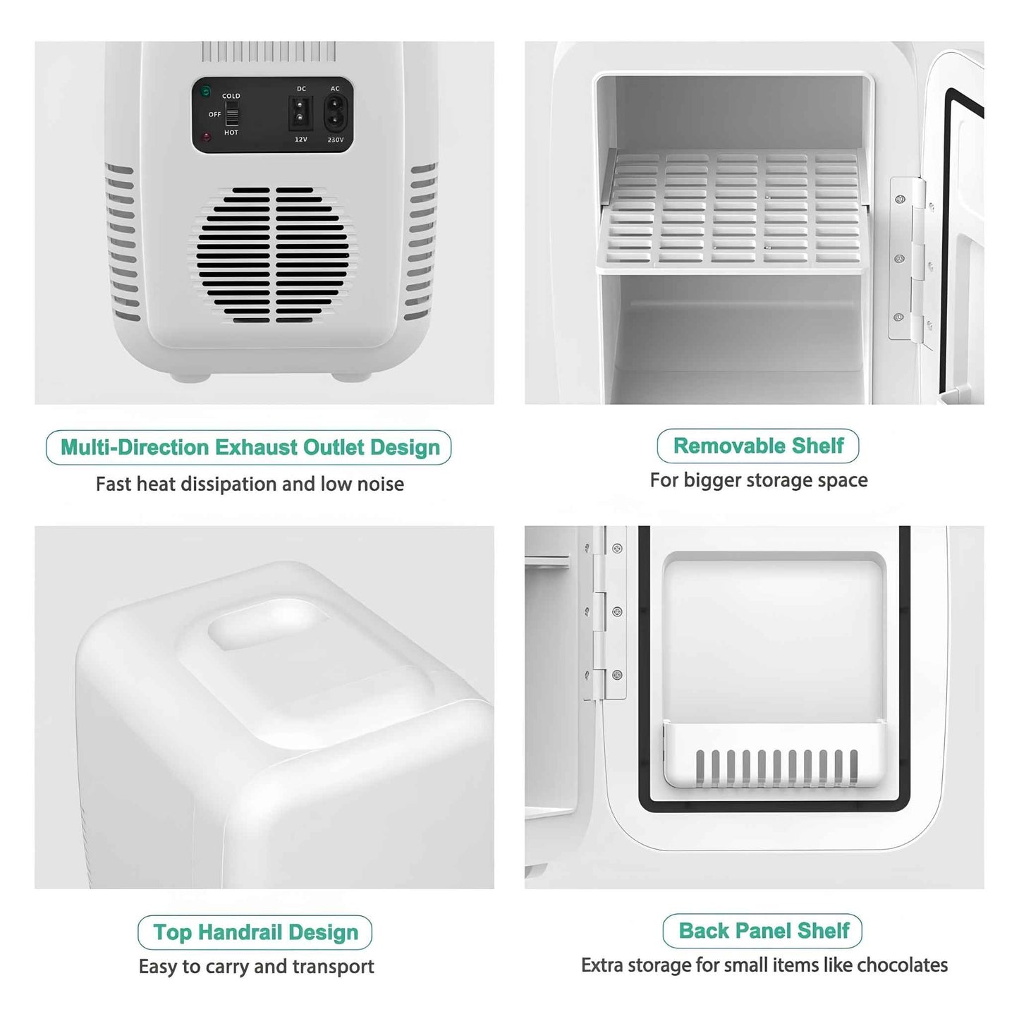 4L Mini Fridge Portable Cooler & Warmer – 6 Can Personal Refrigerator for Skincare, Cosmetics, Drinks, Food | Bedroom, Office, Car & Dorm Use (White)