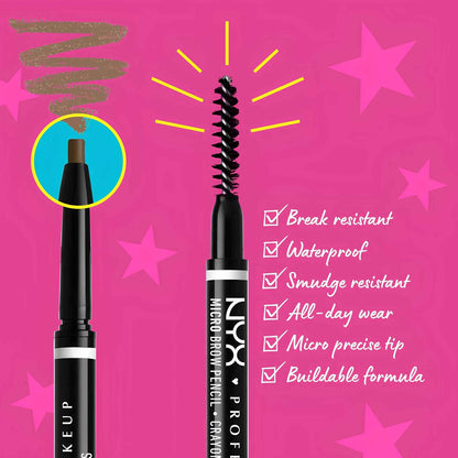NYX Professional Makeup Micro Brow Pencil – Ultra Slim Eyebrow Pencil for Natural-Looking Brows (Taupe)