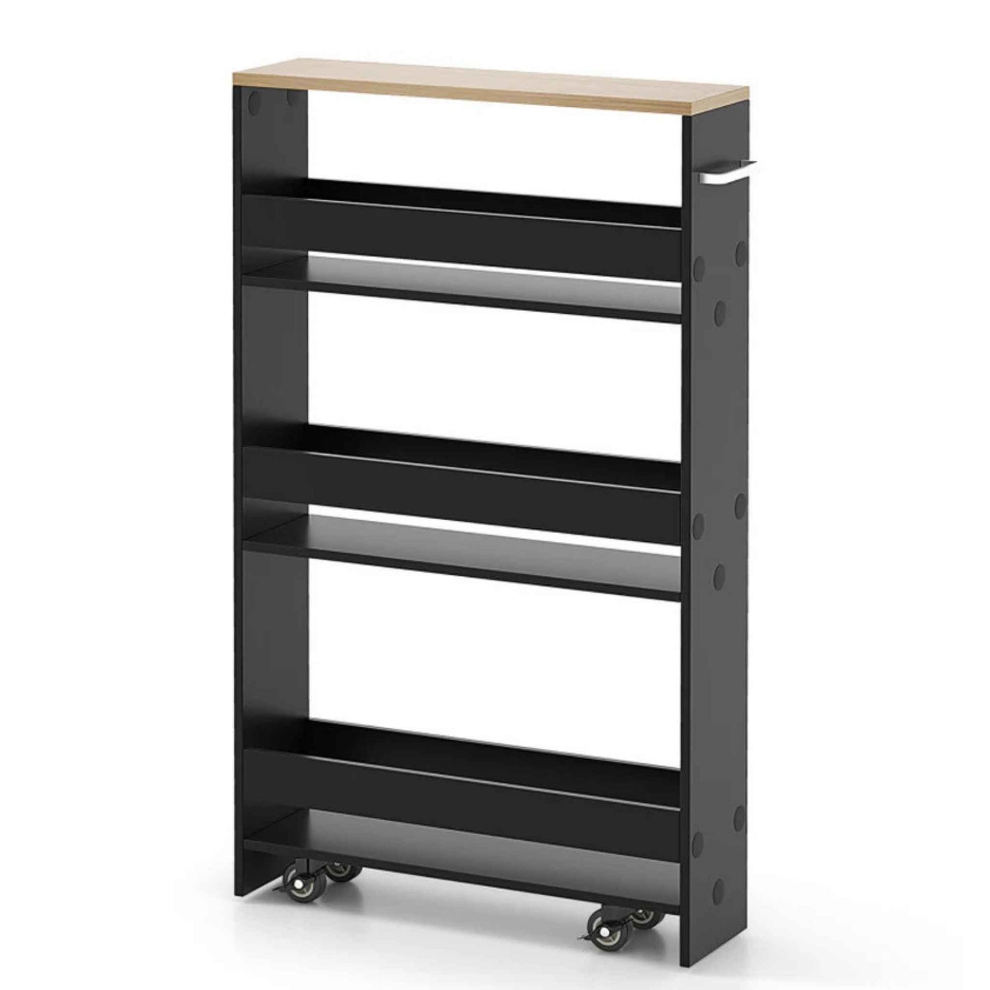 Narrow Rolling Storage Cart – 4-Tier Slim Mobile Utility Organizer with Lockable Wheels