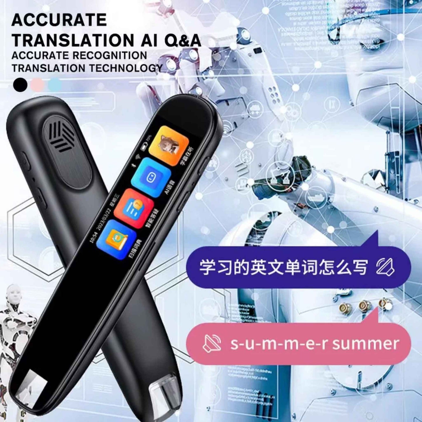 AI Translation Pen Scanner – Offline Dictionary Pen with OCR Text Scanning, Voice & Photo Translation (123 Languages)