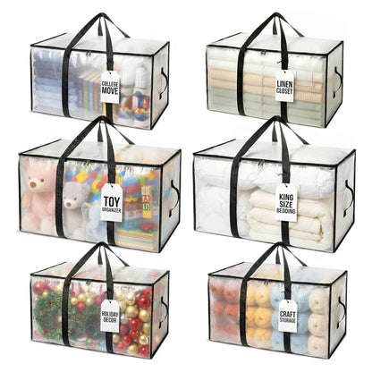 Oversized Moving Bags 6 Pack – Heavy Duty Storage Bags with Backpack Straps for Moving, Storage & Dorms