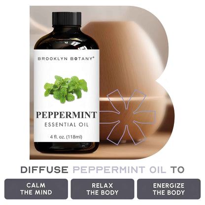 Peppermint Essential Oil – 100% Pure Therapeutic Grade Oil with Dropper (4 fl oz) for Aromatherapy, Diffuser & Relaxation
