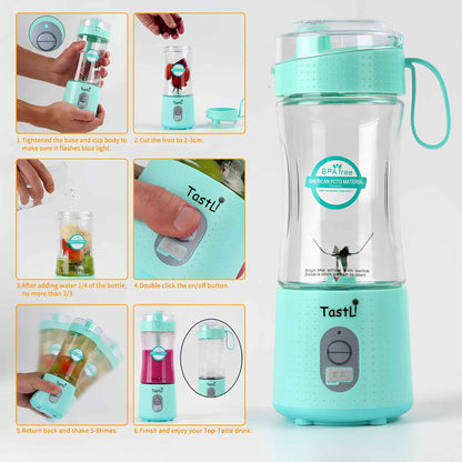 Portable Personal Blender for Smoothies & Shakes – USB Rechargeable Mini Blender with 6 Blades, 13oz