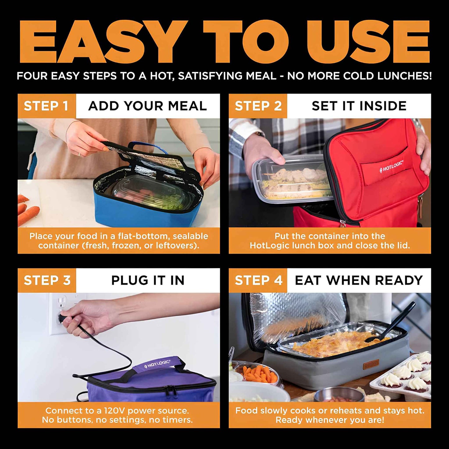 Portable Electric Lunch Box Food Warmer – Mini Heated Lunch Box for Work & Office (120V)