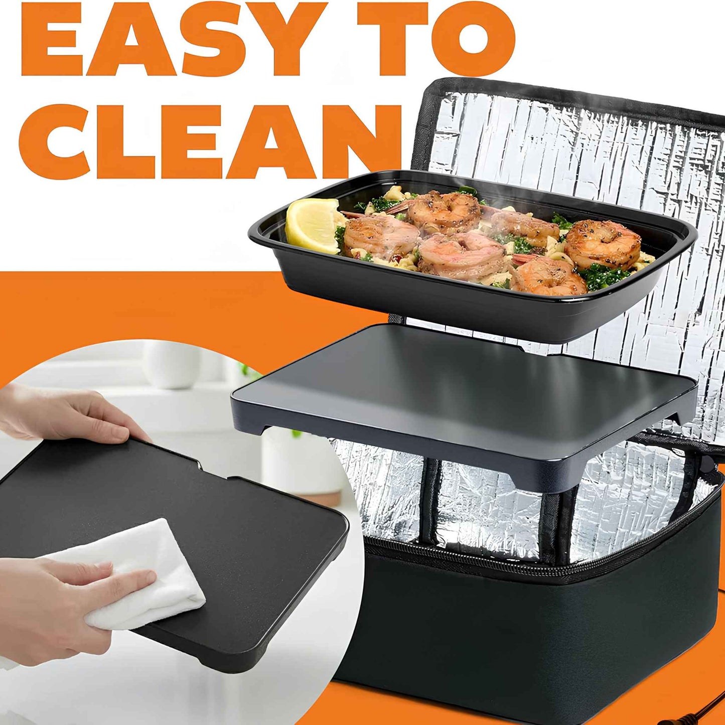 Portable Electric Lunch Box Food Warmer – Mini Heated Lunch Box for Work & Office (120V)