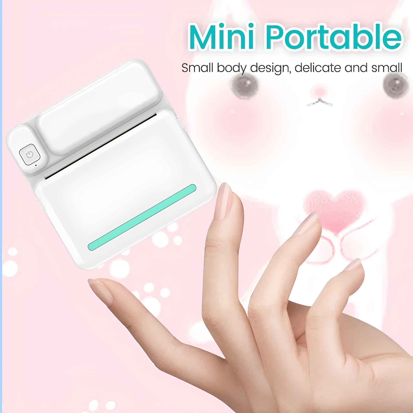 Portable Mini Printer – Bluetooth Thermal Sticker & Label Printer for iPhone & Android