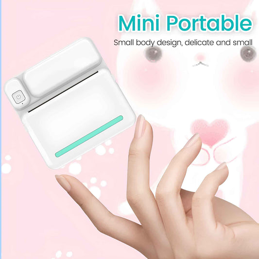 Portable Mini Printer – Bluetooth Thermal Sticker & Label Printer for iPhone & Android
