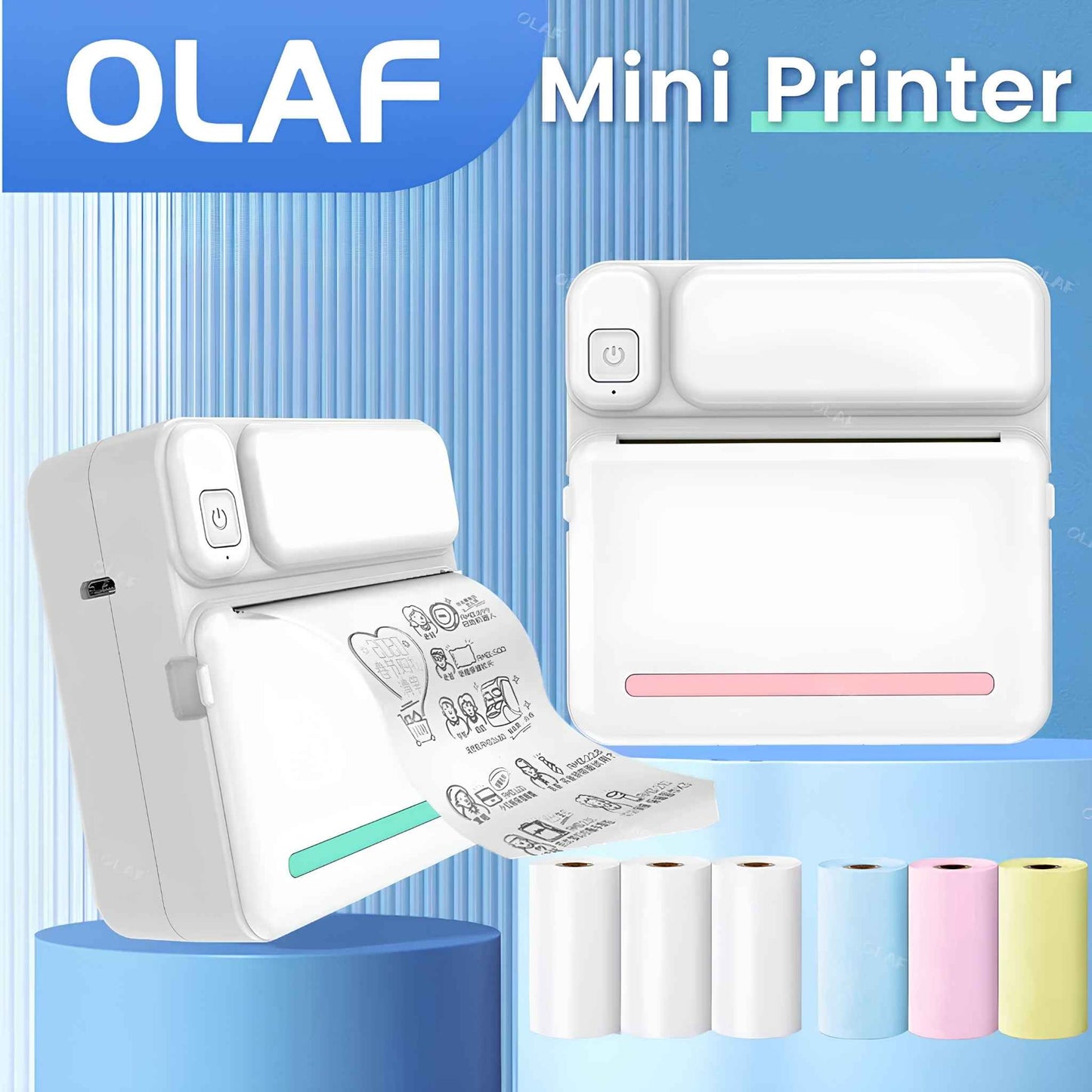 Portable Mini Printer – Bluetooth Thermal Sticker & Label Printer for iPhone & Android