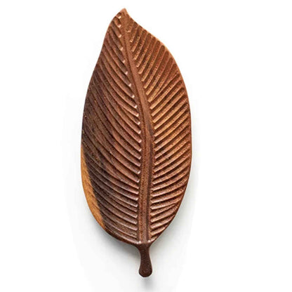 Wooden Leaf Serving Tray – Japanese Style Snack, Fruit & Dessert Plate