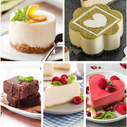 Set of 5 Stainless Steel Cake Ring Molds – 3 Inch Round Dessert Mousse Rings with Pusher & Lifter for Baking, Mousse, Pastry & Plating