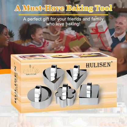 Set of 5 Stainless Steel Cake Ring Molds – 3 Inch Round Dessert Mousse Rings with Pusher & Lifter for Baking, Mousse, Pastry & Plating