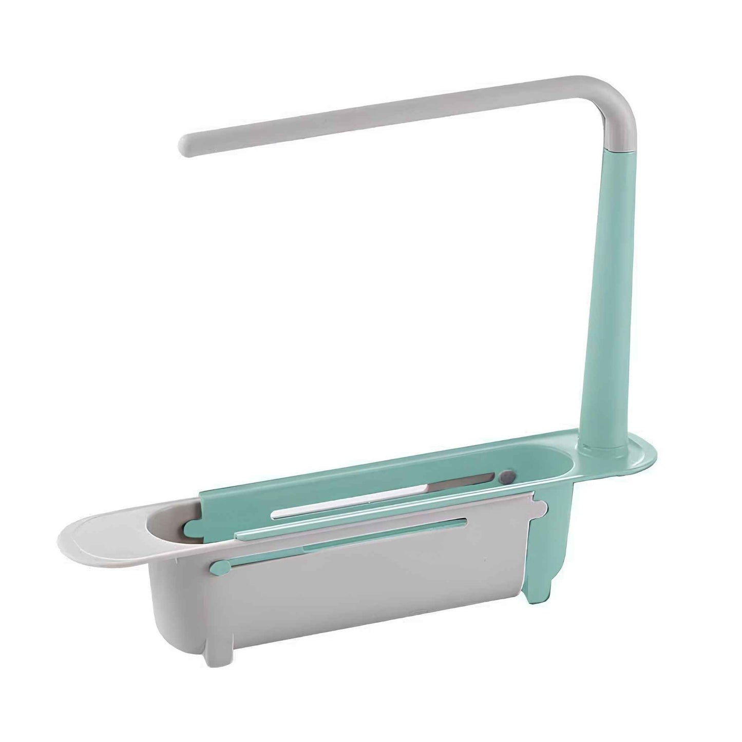 SinkSpace™ 2-in-1 Telescopic Sink Storage Rack – Adjustable Expandable Kitchen Sponge Holder & Sink Organizer
