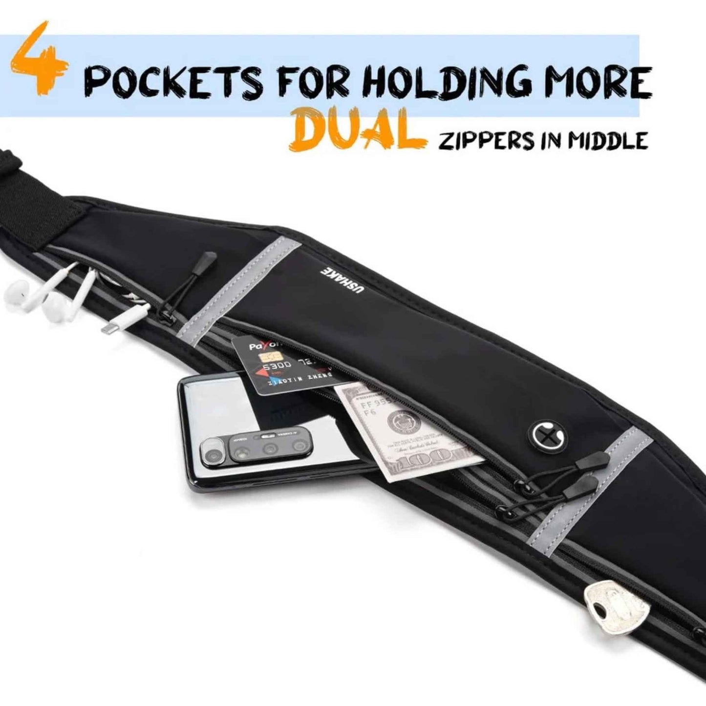 Slim Running Belt – Water-Resistant Workout Waist Pack for Phone, Keys & Essentials