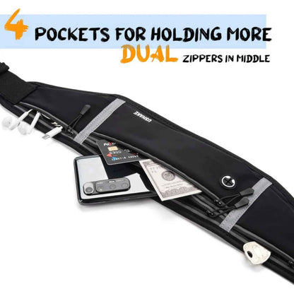 Slim Running Belt – Water-Resistant Workout Waist Pack for Phone, Keys & Essentials