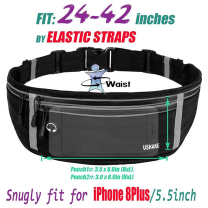 Slim Running Belt – Water-Resistant Workout Waist Pack for Phone, Keys & Essentials